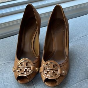 Tory Burch Brown Espadrilles with Gold Accents